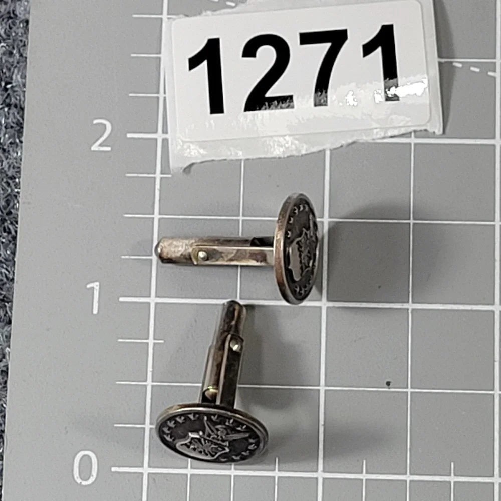 Meyer Inc Sterling Silver Air Force Cufflinks Mens Bullet Back‎ Military 9.4g